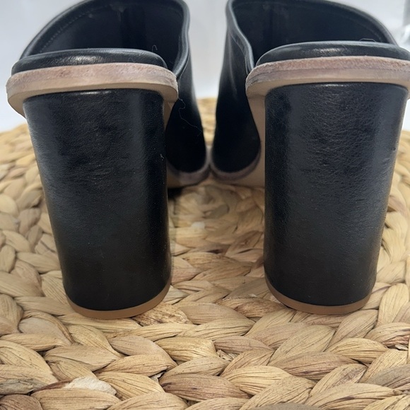 Dolce Vita Genuine Leather Block Heeled Peep Toe Slip On Mules Size 6.5 - Picture 5 of 7